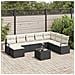 Set Divano da Giardino  in 8 Pezzi con Cuscini in Rattan Marrone, Divano da Giardino a 2 Posti con Cuscini in Rattan Nero - Foto miniatura 2