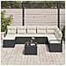Set Divano da Giardino  in 8 Pezzi con Cuscini in Rattan Marrone, Divano da Giardino a 2 Posti con Cuscini in Rattan Nero - Foto miniatura 3