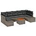 Set Divano da Giardino 8 Pezzi con Cuscini Grigio Polyrattan Acacia - Foto miniatura 1