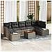 Set Divano da Giardino 8 Pezzi con Cuscini Grigio Polyrattan Acacia - Foto miniatura 2