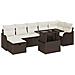 Set Divano Giardino 8 Pezzi con Cuscini Marrone Polyrattan, Divano Giardino 2 Posti con Cuscini Marrone Polyrattan - Foto miniatura 1