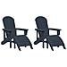 Sedia Adirondack  con poggiapiedi 2 pcs blu navy HDPE, Sedia Adirondack  con poggiapiedi blu navy HDPE - Foto miniatura 1
