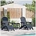 Sedia Adirondack  con poggiapiedi 2 pcs blu navy HDPE, Sedia Adirondack  con poggiapiedi blu navy HDPE - Foto miniatura 2