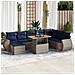 Set Divano da Giardino 9 pz con Cuscini Grigio in Polyrattan - Foto miniatura 2