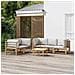 Set Salotto da Giardino 6pz con Cuscini Grigio Chiaro Bambù - Foto miniatura 2