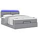 Pouf Letto con Materasso e LED Grigio Chiaro 140x190 cm - Foto miniatura 6