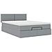 Pouf Letto con Materasso e LED Grigio Chiaro 140x190 cm - Foto miniatura 7