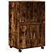 Mobiletto con Ruote Rovere Fumo 55x40x91 cm in Truciolato - Foto miniatura 1