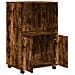 Mobiletto con Ruote Rovere Fumo 55x40x91 cm in Truciolato - Foto miniatura 7