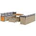 Set Divano da Giardino con cuscino 11 pcs beige e grigio chiaro - Foto miniatura 1