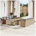 Set Divano da Giardino con cuscino 11 pcs beige e grigio chiaro - Foto miniatura 2