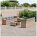 Set Divano da Giardino con cuscino 11 pcs beige e grigio chiaro - Foto miniatura 3