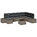 Set Divano da Giardino 9 pcs Grigio 319 x 209 x 85 cm - Foto miniatura 1