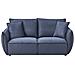 Divano 3 Posti Kunes Tessuto Blu Scuro - Foto miniatura 2