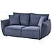 Divano 3 Posti Kunes Tessuto Blu Scuro - Foto miniatura 3