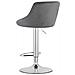 Sgabello girevole DAKA - Grigio velluto con base cromata x 2 - Foto miniatura 5