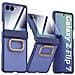 Custodia Pc Blu Con Anello Di Supporto Compatibile Con Samsung Galaxy Z Flip7 - Foto miniatura 1