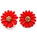 Orecchini a Bottone Floreali Rossi - Foto miniatura 1