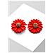 Orecchini a Bottone Floreali Rossi - Foto miniatura 2