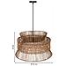 Lampada Da Soffitto In Rattan E Juta Marrone D50x33h Cm - Foto miniatura 3
