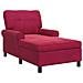 Chaise Lounge con cuscino Rosso Vino 91 x 157 x 91 cm Velluto - Foto miniatura 1