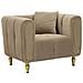 Poltrona Alma Con Cuscino In Tessuto Grigio E Gambe Oro 97x81x71 Cm - Foto miniatura 1