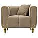 Poltrona Alma Con Cuscino In Tessuto Grigio E Gambe Oro 97x81x71 Cm - Foto miniatura 2