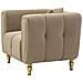 Poltrona Alma Con Cuscino In Tessuto Grigio E Gambe Oro 97x81x71 Cm - Foto miniatura 3