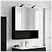 Mobiletto per specchio da bagno Rovere Nero 60 x 14.5 x 70 cm - Foto miniatura 4