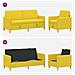 Set di Divani con Storage 2 pcs Giallo Chiaro Poliestere - Foto miniatura 4