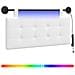 Testiera sospesa Con luce LED Bianco Tessuto - Foto miniatura 1
