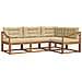 Set di divani da esterno con cuscino 4 pcs Naturale e Beige - Foto miniatura 1