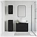 Set di armadietti da bagno in 3 pezzi HOORN Nero - Foto miniatura 3