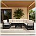 Set Divano da Giardino 12 pz Nero e Bianco Crema polyrattan - Foto miniatura 7