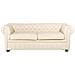 Divano Vintage A 3 Posti In Pelle Beige Chesterfield - Foto miniatura 28