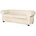 Divano Vintage A 3 Posti In Pelle Beige Chesterfield - Foto miniatura 3
