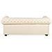 Divano Vintage A 3 Posti In Pelle Beige Chesterfield - Foto miniatura 7