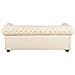 Divano Vintage A 3 Posti In Pelle Beige Chesterfield - Foto miniatura 29
