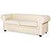 Divano Vintage A 3 Posti In Pelle Beige Chesterfield - Foto miniatura 22