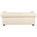 Divano Vintage A 3 Posti In Pelle Beige Chesterfield - Foto miniatura 23