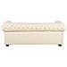 Divano Vintage A 3 Posti In Pelle Beige Chesterfield - Foto miniatura 18