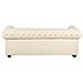 Divano Vintage A 3 Posti In Pelle Beige Chesterfield - Foto miniatura 12