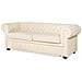 Divano Vintage A 3 Posti In Pelle Beige Chesterfield - Foto miniatura 13