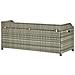 Panca Da Giardino Con Vano Portaoggetti 120cm Polyrattan Grigio - Foto miniatura 6