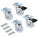 2036020 Set Di 4 Rotelle Pivotanti Trasparenti Per Mobile Con Piastra Di Assemblaggio E Cuscinetto A Sfere, Diametro 50 Mm, 50mm - Foto miniatura 1