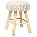 Sgabello Suzette In Legno, Cotone E Polietilene - L. 32 X L. 32 X H. 43 Cm - Beige - Foto miniatura 1