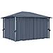 Gazebo con Tende e Luci LED 400x300 cm Antracite in Alluminio - Foto miniatura 2