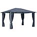 Gazebo con Tende e Luci LED 400x300 cm Antracite in Alluminio - Foto miniatura 3