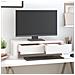 Supporto Per Monitor Bianco 50x27x15 Cm Legno Massello Di Pino - Foto miniatura 3