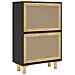 Scarpiera Nero 52x25x80cm Legno Multistrato e Rattan Naturale - Foto miniatura 3
